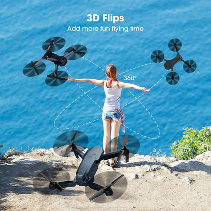 MOCVOO Drones con cámara para adultos, cuadricóptero RC plegable, j...