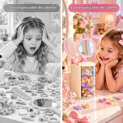 Organizador de accesorios para el cabello con soporte para cepillo...