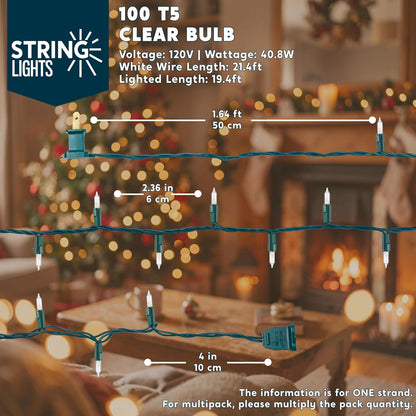 Joiedomi Guirnalda de luces de Navidad transparentes para interiore...