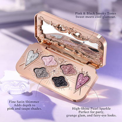 Flower Knows Knight Unicorn - Paleta de maquillaje satinado de 6 co...