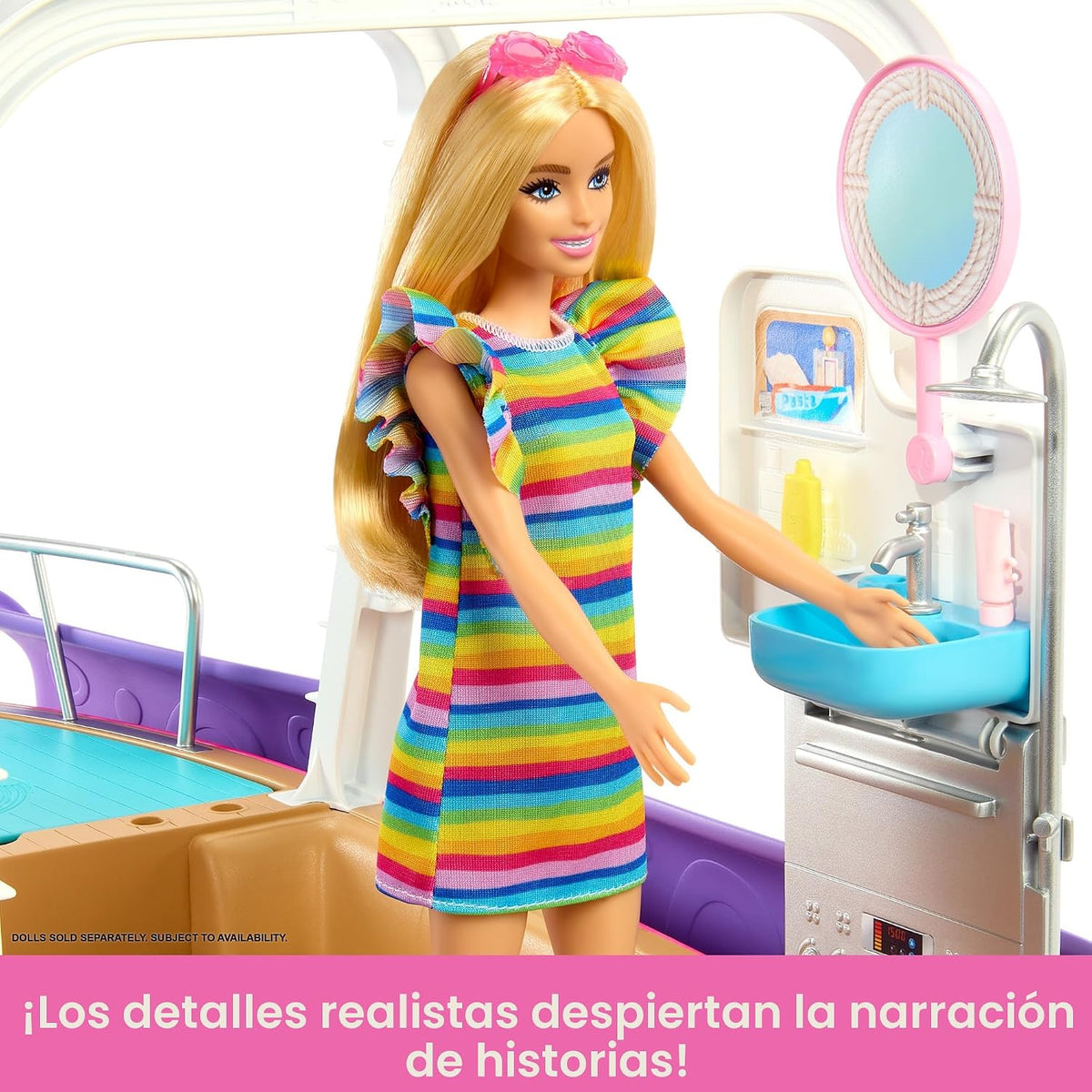 Barbie Barco con piscina y tobogán, el juego Dream Boat incluye más...