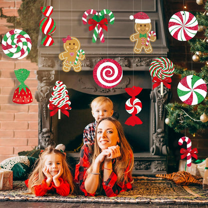 GuassLee Decoraciones colgantes grandes de Navidad para exteriores...