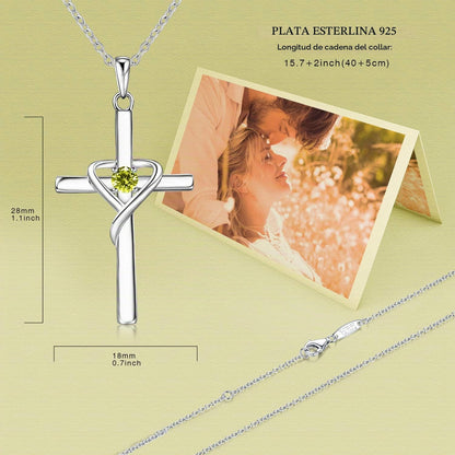 AmorAime Collar con cruz de plata de ley 925 para mujeres y hombres...