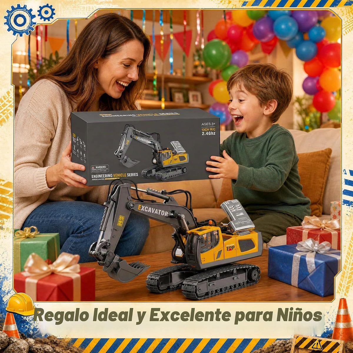 Juguetes teledirigidos del excavador 3-en-1, camión de la construcc...