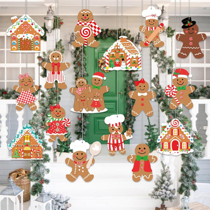 Decoración de Navidad de Pan de Jengibre al Aire Libre - 18 piezas...