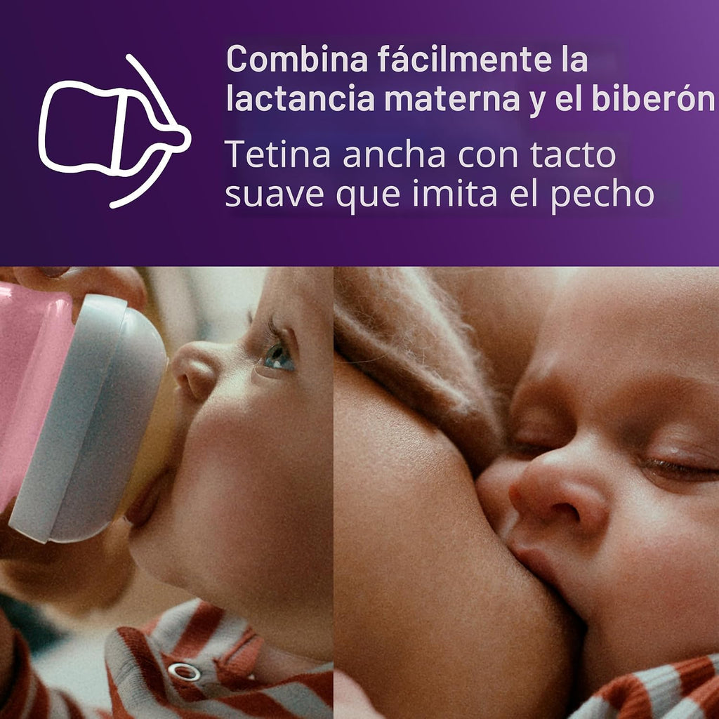 Philips Avent Biberones naturales, flujo lento, 4 onzas, sin BPA, p...