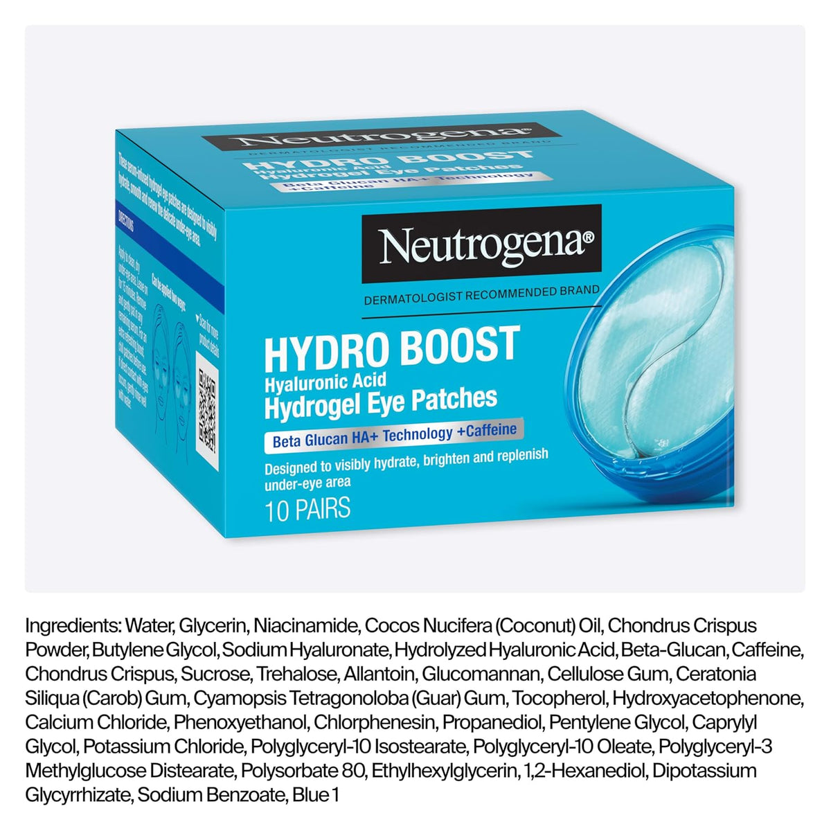 Neutrogena Hydro Boost - Parches para ojos de hidrogel, 10 pares, s...