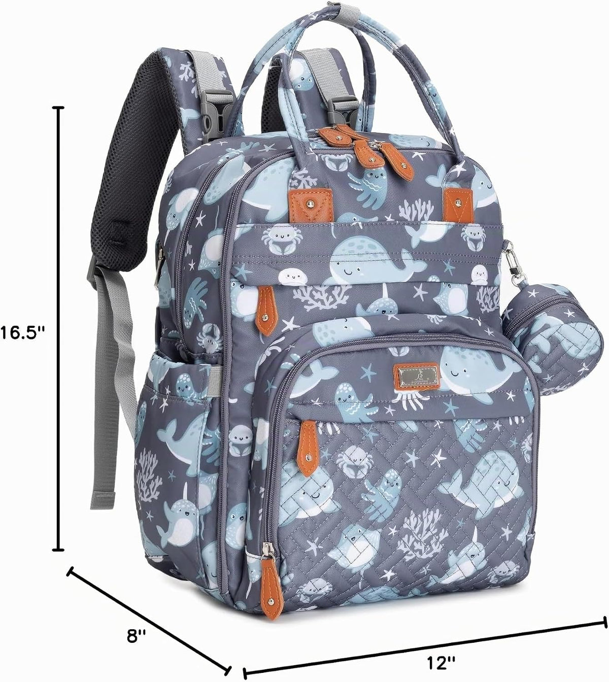 BabbleRoo Mochila para pañales \u2013 Bolsa de viaje esencial para...