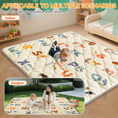 Omzer Alfombra de juego para bebé de 64 x 64 pulgadas para piso, ta...