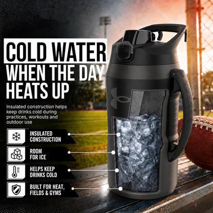 Under Armour Botella de agua aislada con asa y gancho para cerca, j...