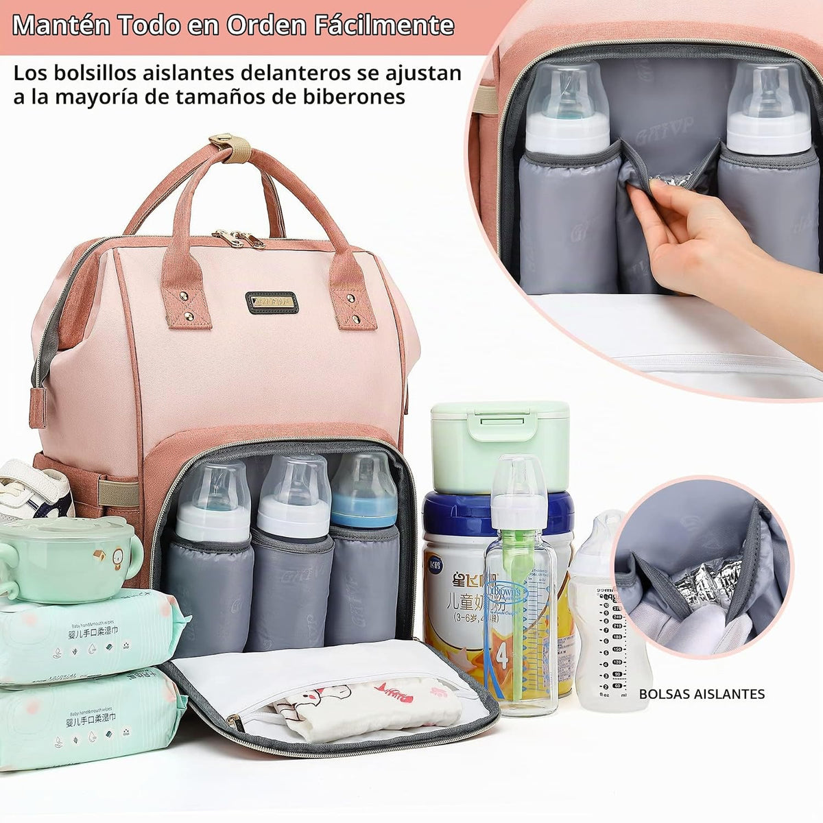 Mochila para pañales, bolsas de pañales para bebés, niñas y niños,...