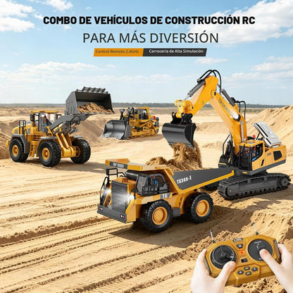 KIDMARKT - Excavadora de juguete a control remoto para niños, camió...