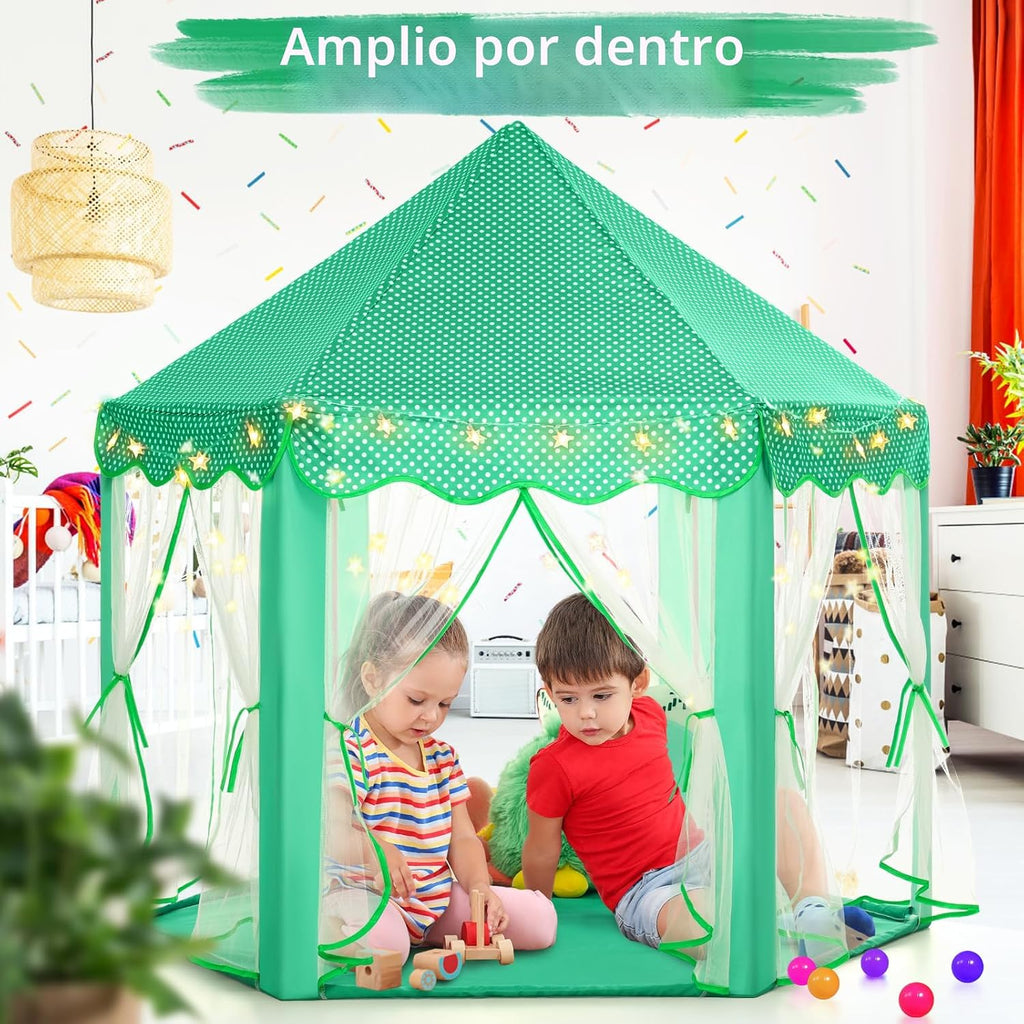 Monobeach Tienda de campaña de princesa para niñas, casa de juegos...