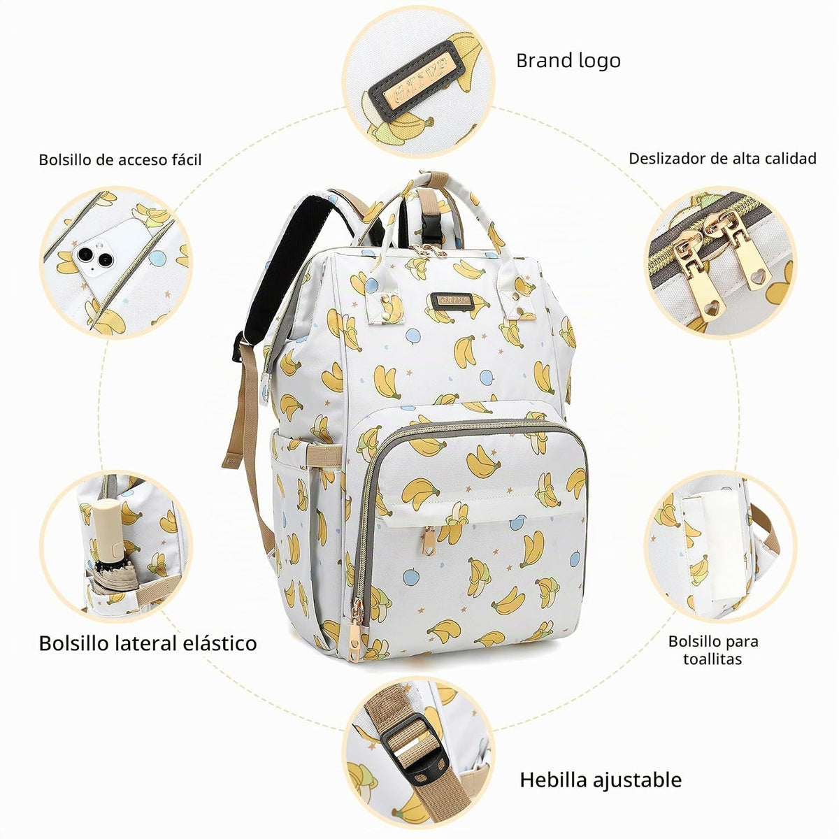 GAIVP Mochila para pañales, bolsas de pañales para bebés, niñas y n...