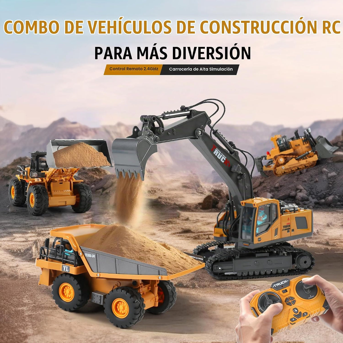 Dwi Dowellin Excavadoras a control remoto, cargador frontal con con...