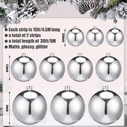 Yuxung 2 guirnaldas de bolas de Navidad de 15 pies, adornos de bomb...