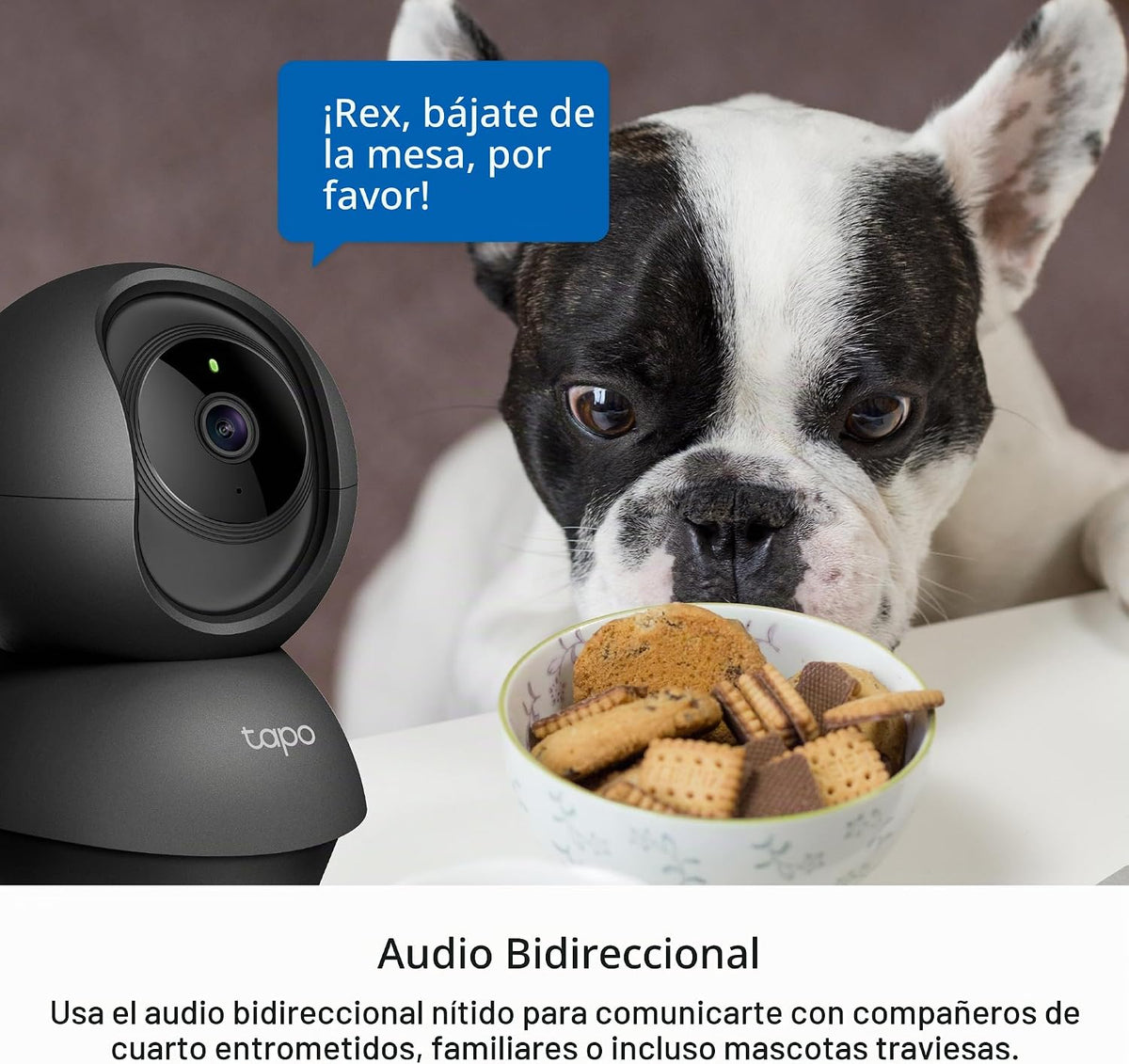 Cámara de seguridad Tapo 2K Pan Tilt para monitor de bebé, cámara p...