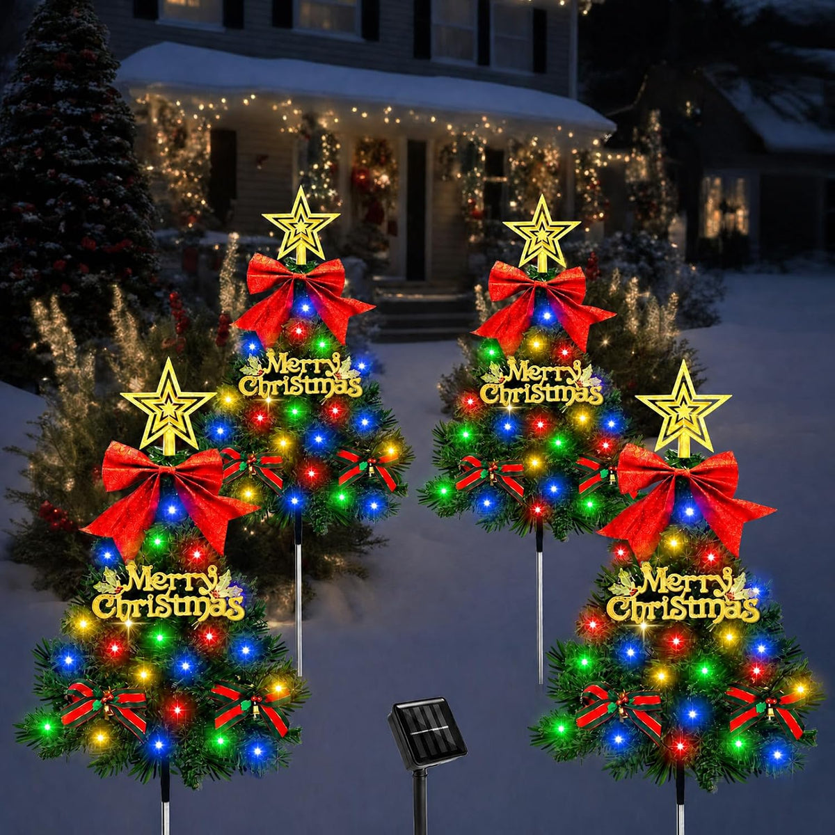 TAILERRI Luces solares de camino para árbol de Navidad, decoración...