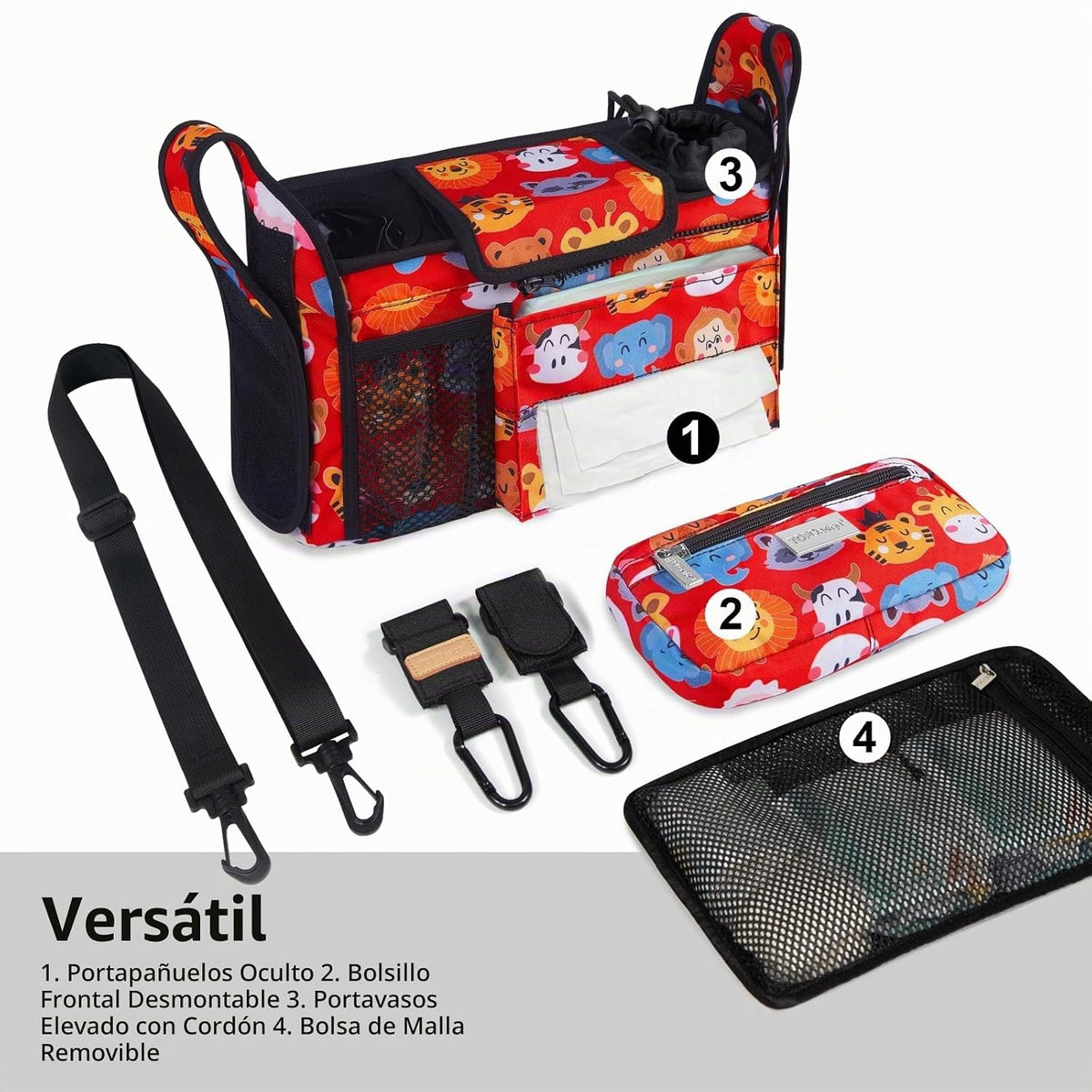 TOPDesign Organizador universal para cochecito de bebé, carrito de...
