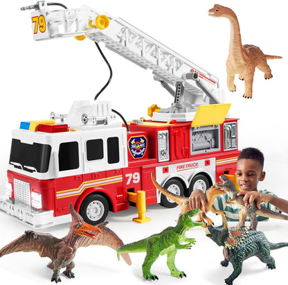 JOYIN Juguete de camión de bomberos extragrande de 33 pulgadas y ju...
