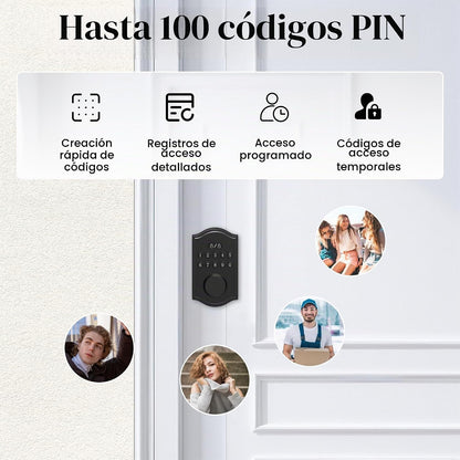 Cerradura de puerta de entrada sin llave con teclado, cerrojo intel...