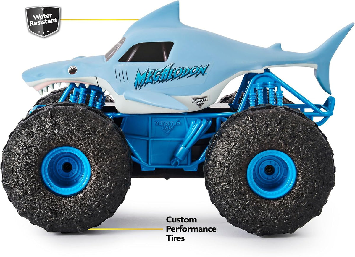 Monster Jam Camión Monster RC todo terreno Megalodon Storm | Drive...