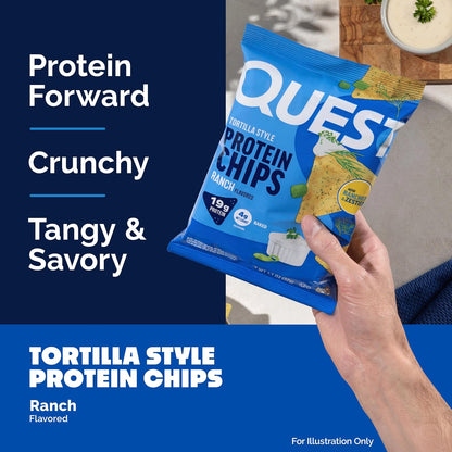 Quest Nutrition Ranch - Chips de proteína estilo tortilla, 12 unida...
