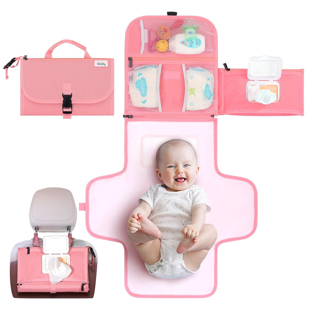 Kopi Baby Cambiador de pañales portátil con bolsillo para toallitas...