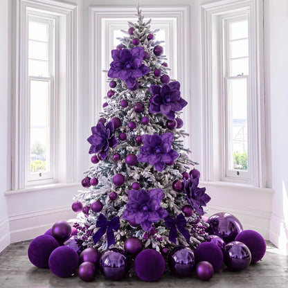 Thiccywoov 8 piezas de flores grandes de Navidad de magnolia, decor...
