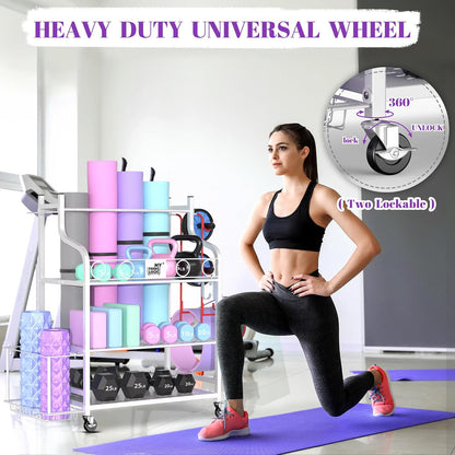 Mythinglogic Estante de gimnasio en casa para mancuernas, esterilla...