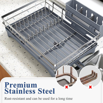 SNTD Escurridor de platos para encimera de cocina, 11.8 pulgadas de...