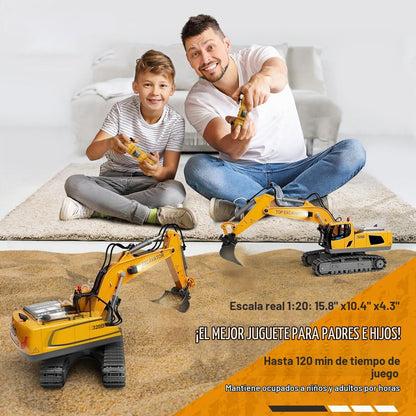 KIDMARKT - Excavadora de juguete a control remoto para niños, camió...