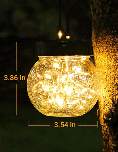 PARTPHONER Luces solares impermeables para exteriores, paquete de 2...