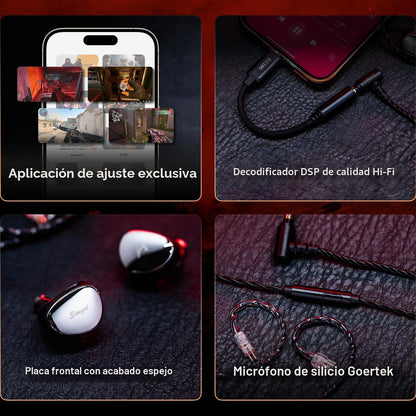 Linsoul SIMGOT EG280 1DD+1 Planar HiFi IEM y auriculares con cable...
