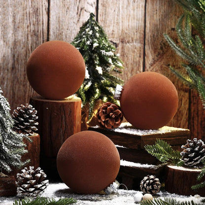 6 adornos grandes de terciopelo de Navidad de 4 pulgadas | Bolas co...