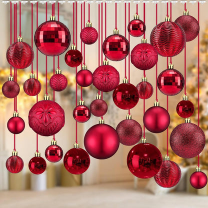 Relaxgiant 36 bolas de Navidad para techo, color burdeos | Tamaños...