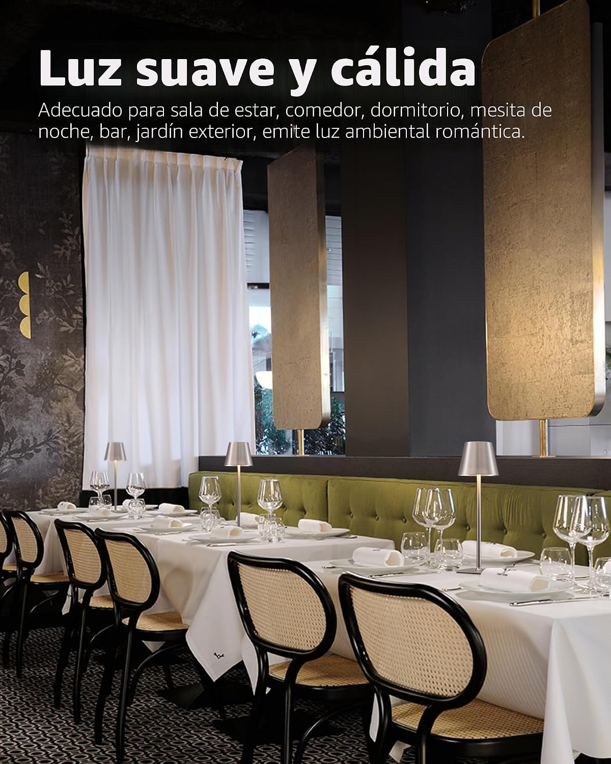 KDG Paquete de 2 Lámparas de Mesa Inalámbricas, Lámpara de Escritor...