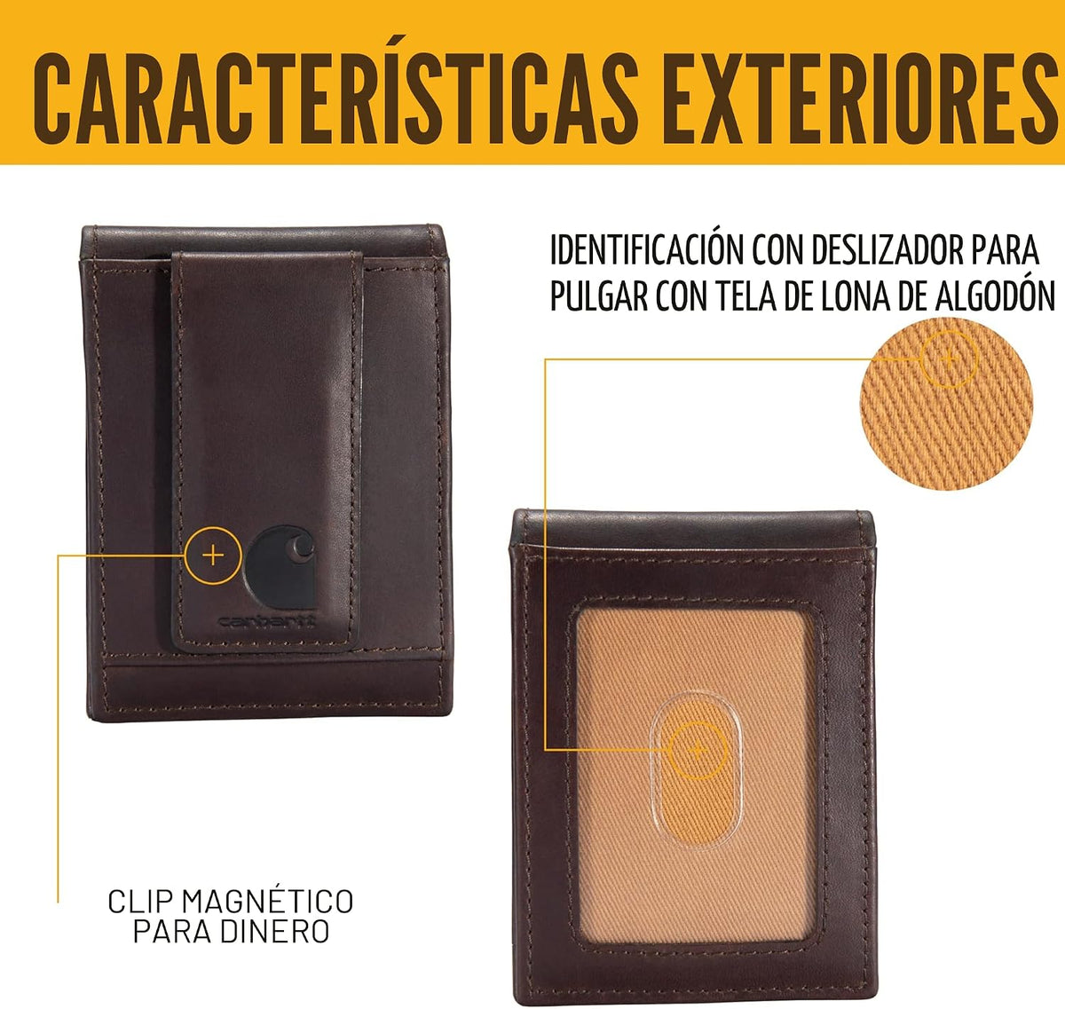 Carhartt Cartera De Piel Con Bolsillo Frontal Oil Tan Marrón | Cart...