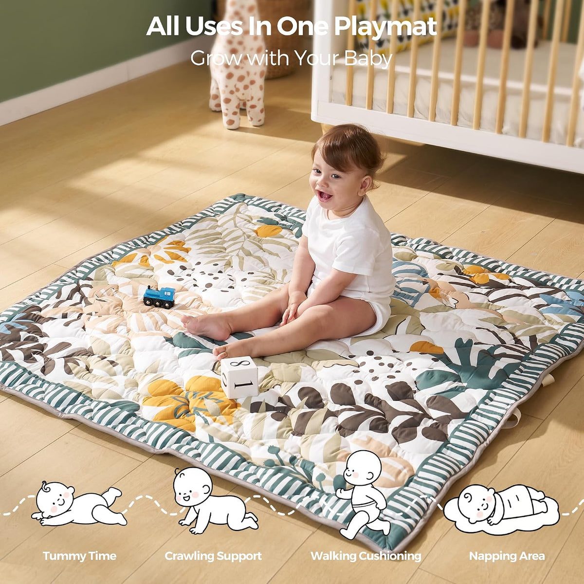 Momcozy Alfombra de juego para bebé para piso, alfombra gruesa de c...