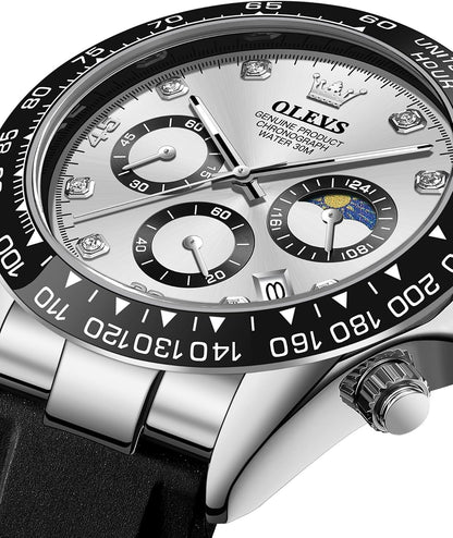 OLEVS Relojes de pulsera analógicos de cuarzo para hombre, cronógra...