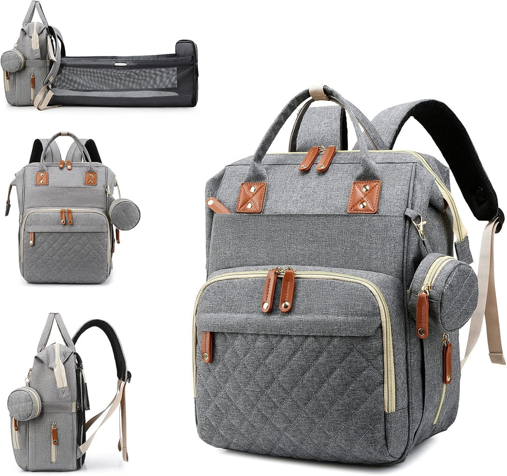 Bolsa de pañales con cambiador, mochila para bebé con cambiador ple...