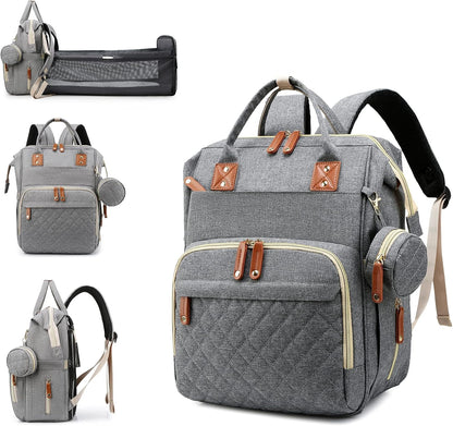 Bolsa de pañales con cambiador, mochila para bebé con cambiador ple...