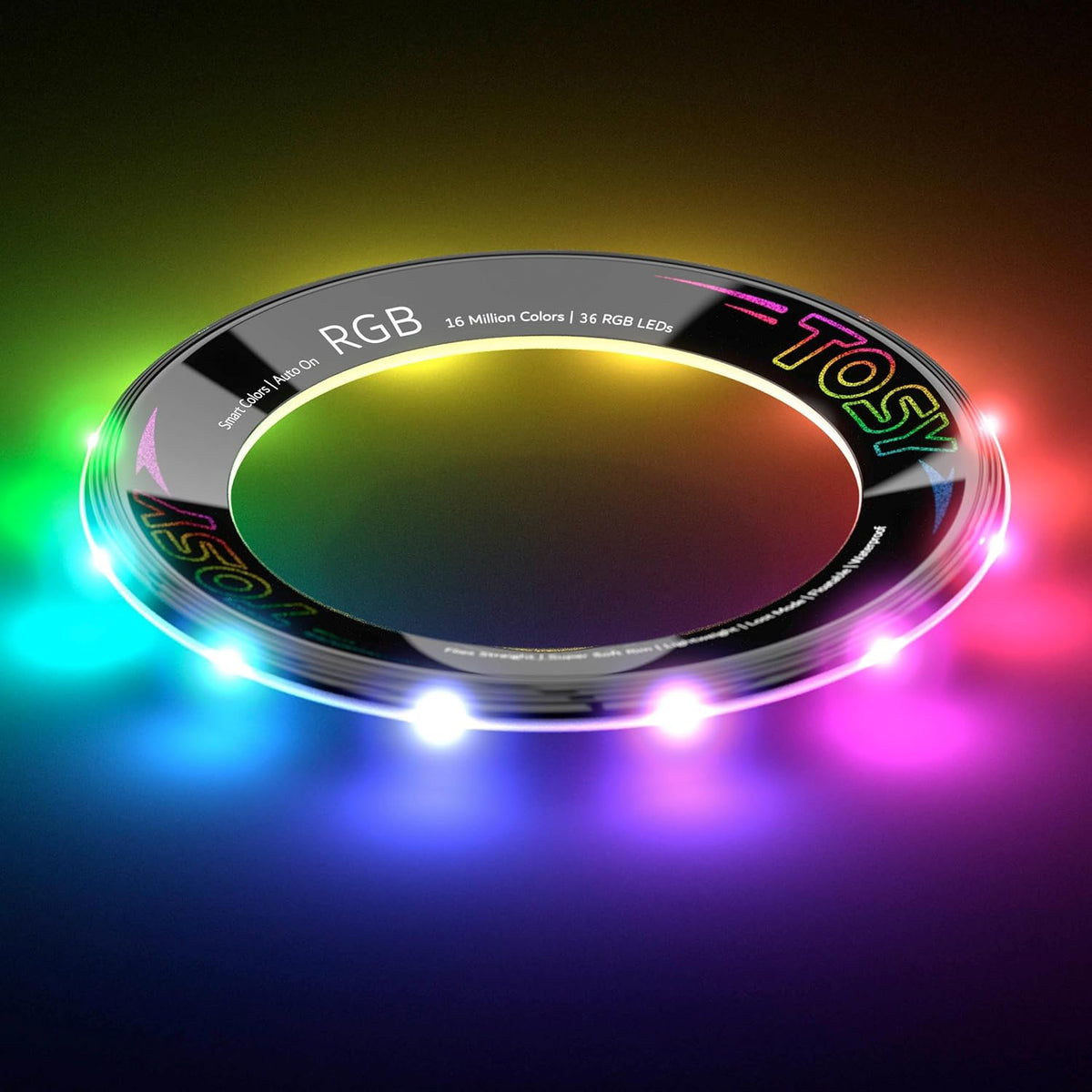 TOSY - Anillo volador \u2013 36 LED RGB multicolor, súper brillante...