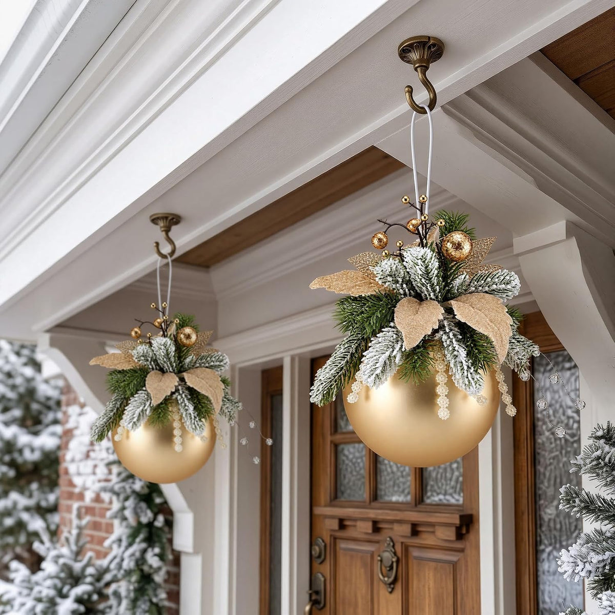 Foilswirl 2 adornos de bola de Navidad grandes de 10 pulgadas para...