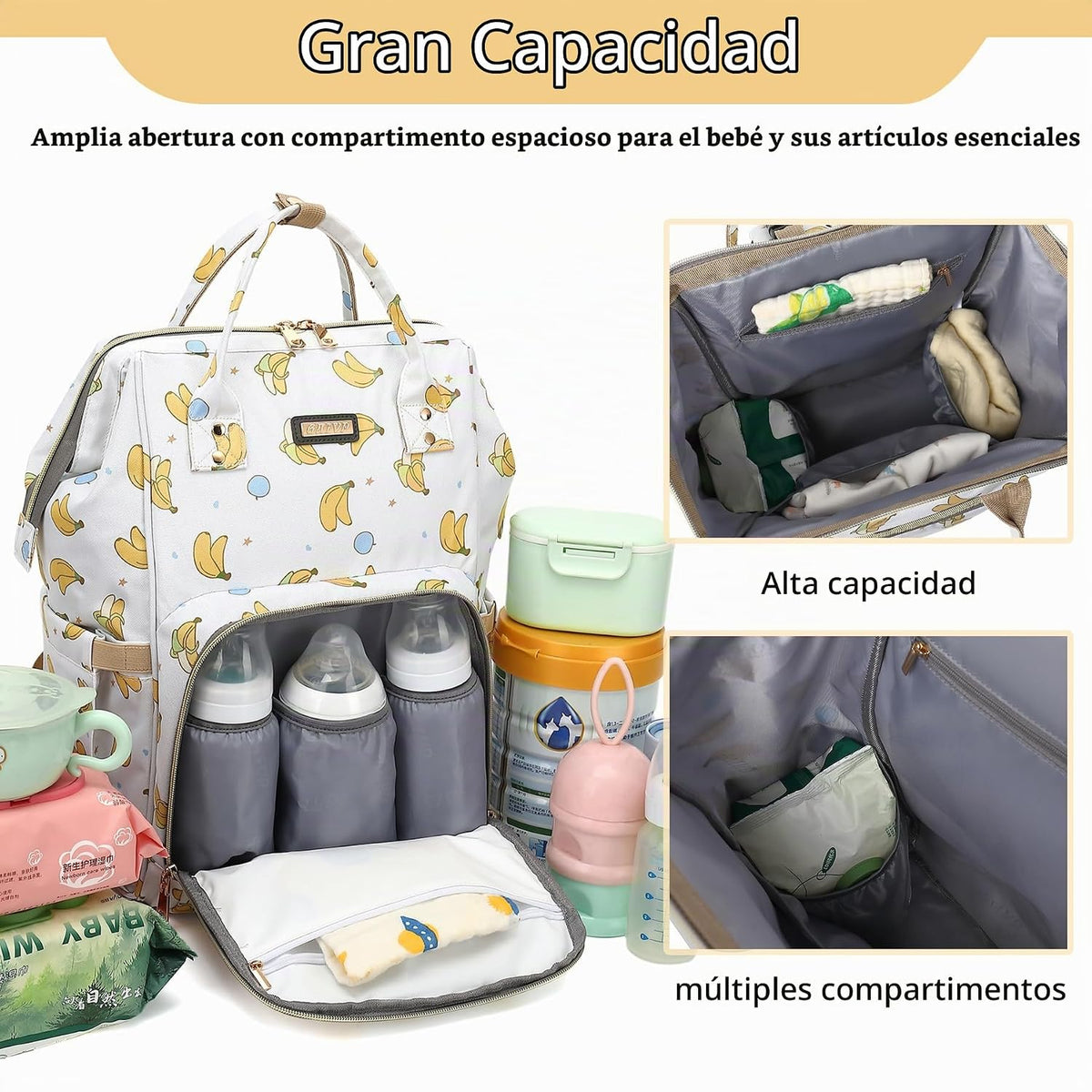 GAIVP Mochila para pañales, bolsas de pañales para bebés, niñas y n...