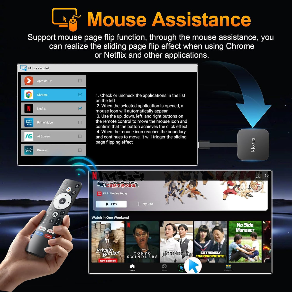 2026 Android 14.0 TV Stick HS86 T2 4K 2GB RAM 16GB ROM Doble Wi-Fi...
