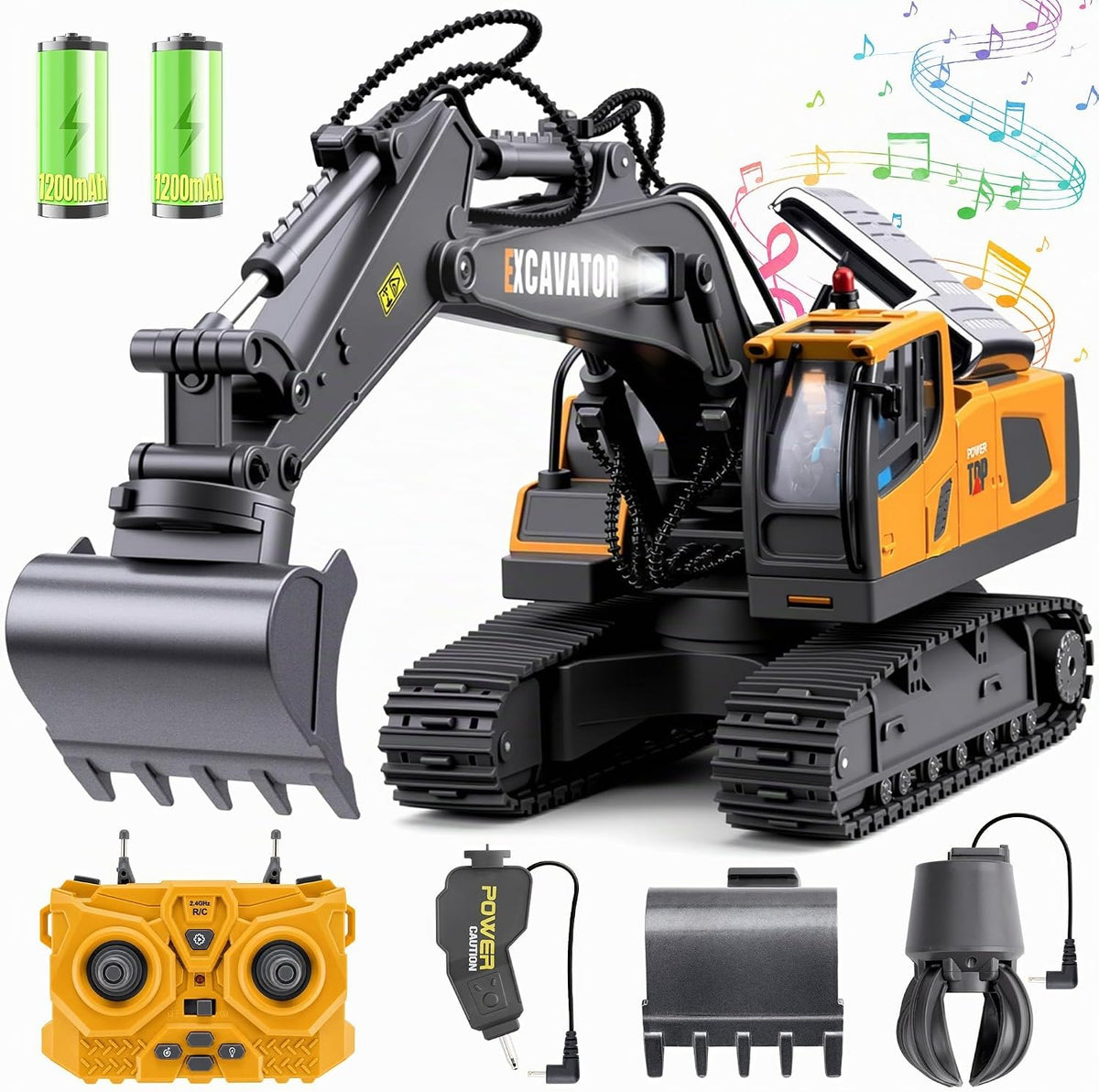 Juguetes teledirigidos del excavador 3-en-1, camión de la construcc...