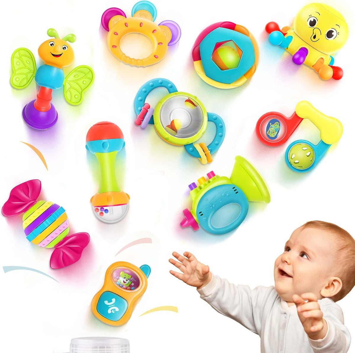 iPlay, iLearn - 10 juguetes de sonajero para bebés de 3 a 6 a 12 me...