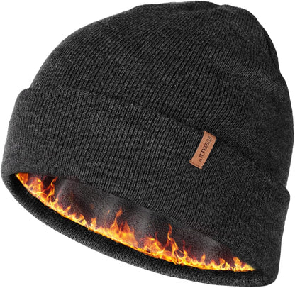 FURTALK Gorro de invierno con forro polar para hombre, doble capa,...