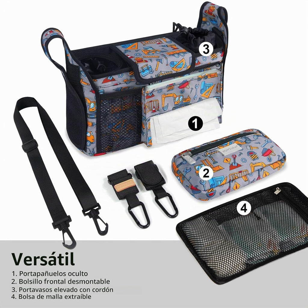 TOPDesign Organizador universal para cochecito de bebé, carrito de...